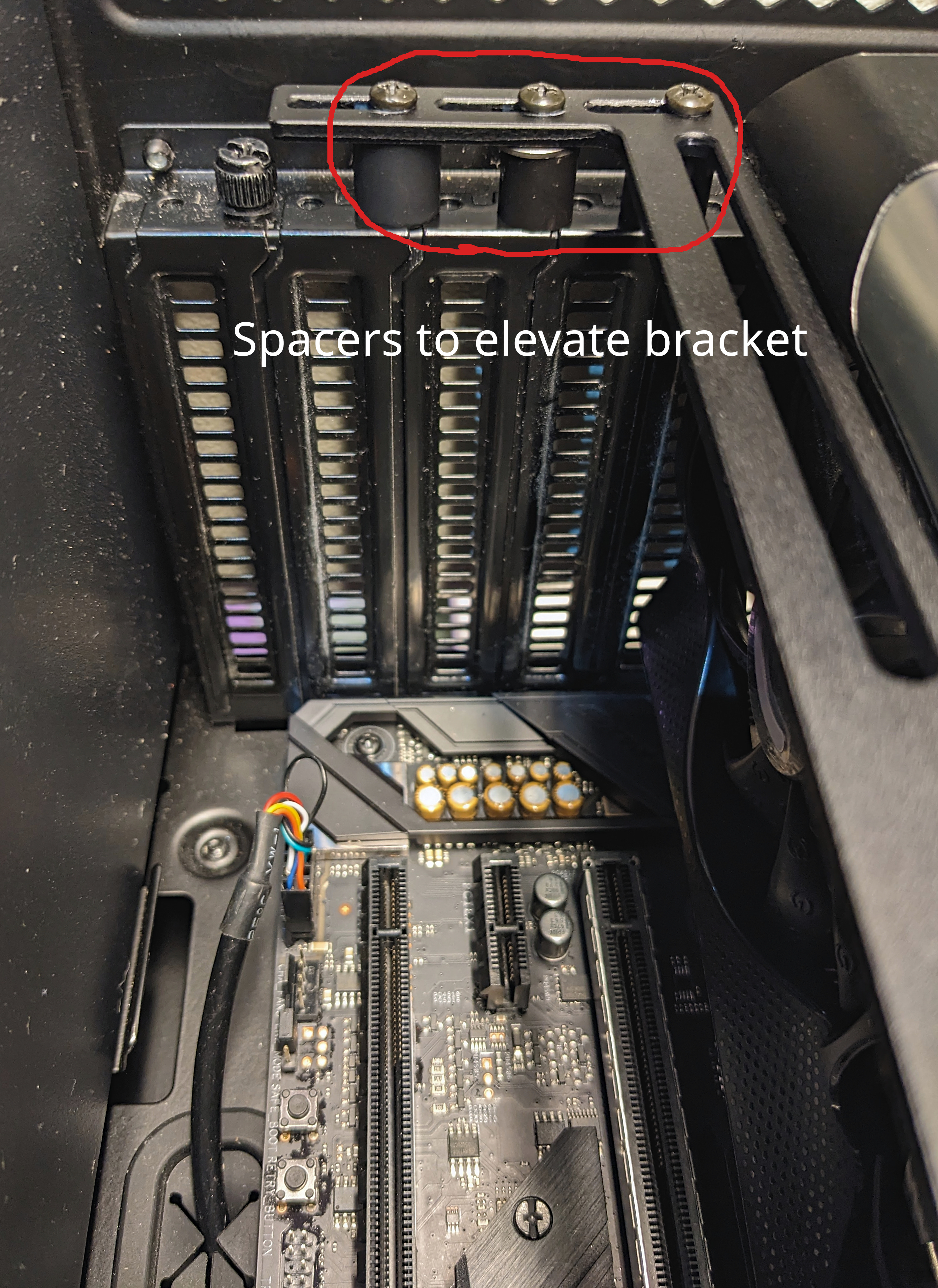 Close up up GPU bracket